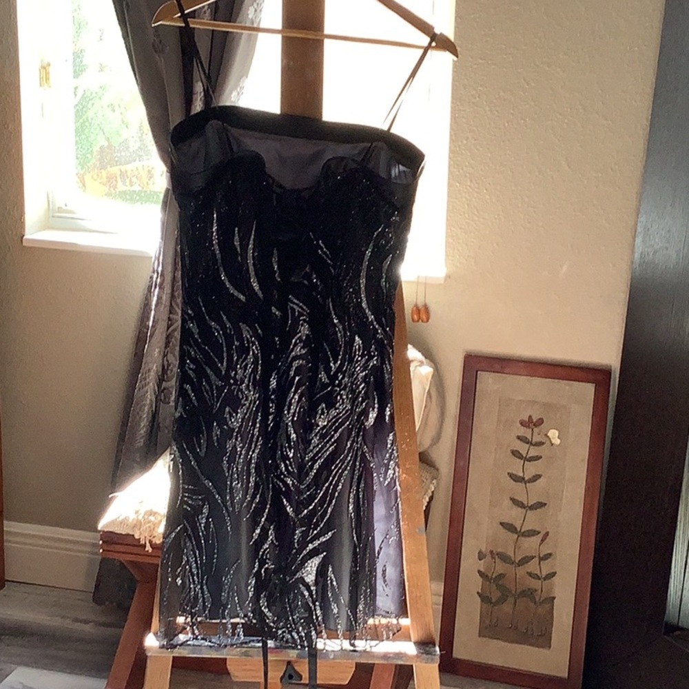Elegant Strapless Black Dress - Picture 3 of 9